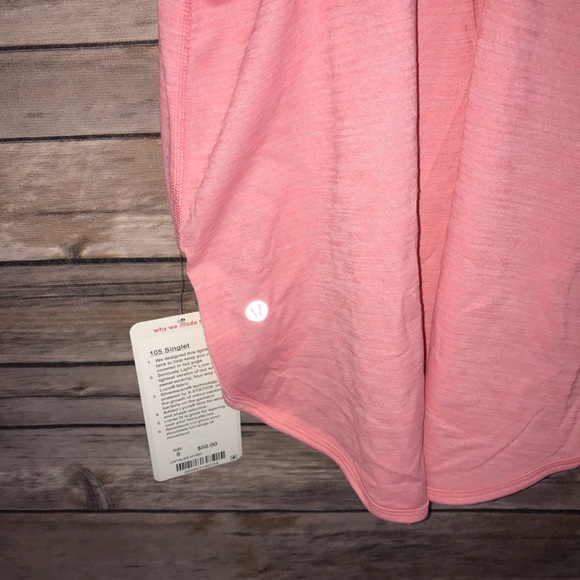 NWT HYMU CORAL LULULEMON 105 SINGLET TANK - - - Picture 5 of 7